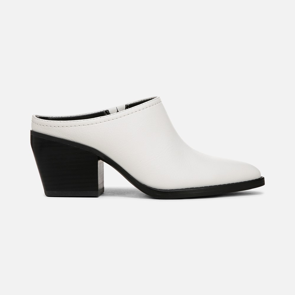 Naturalizer Fairmont Block Heel Mule - Warm White Leather