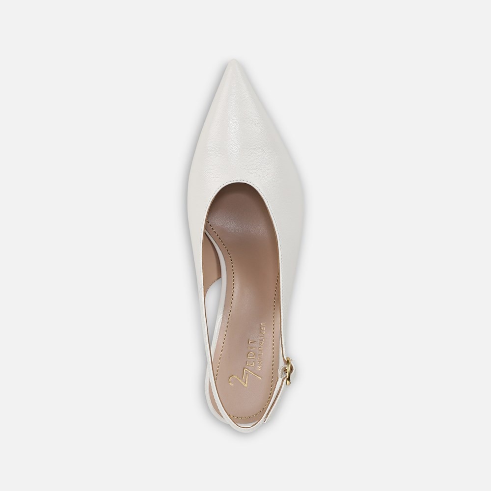 Naturalizer 27 EDIT Elaine Slingback Dress Shoe - Warm White Leather