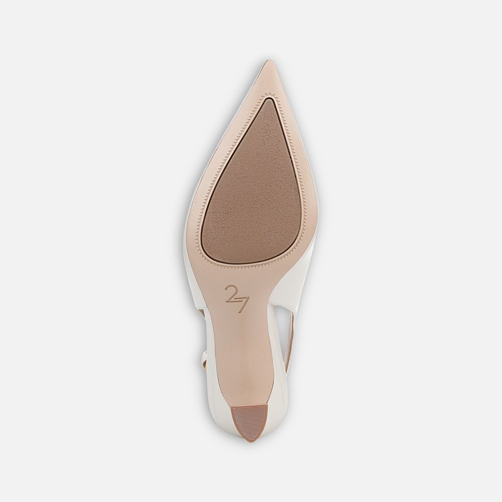 Naturalizer 27 EDIT Elaine Slingback Dress Shoe - Warm White Leather