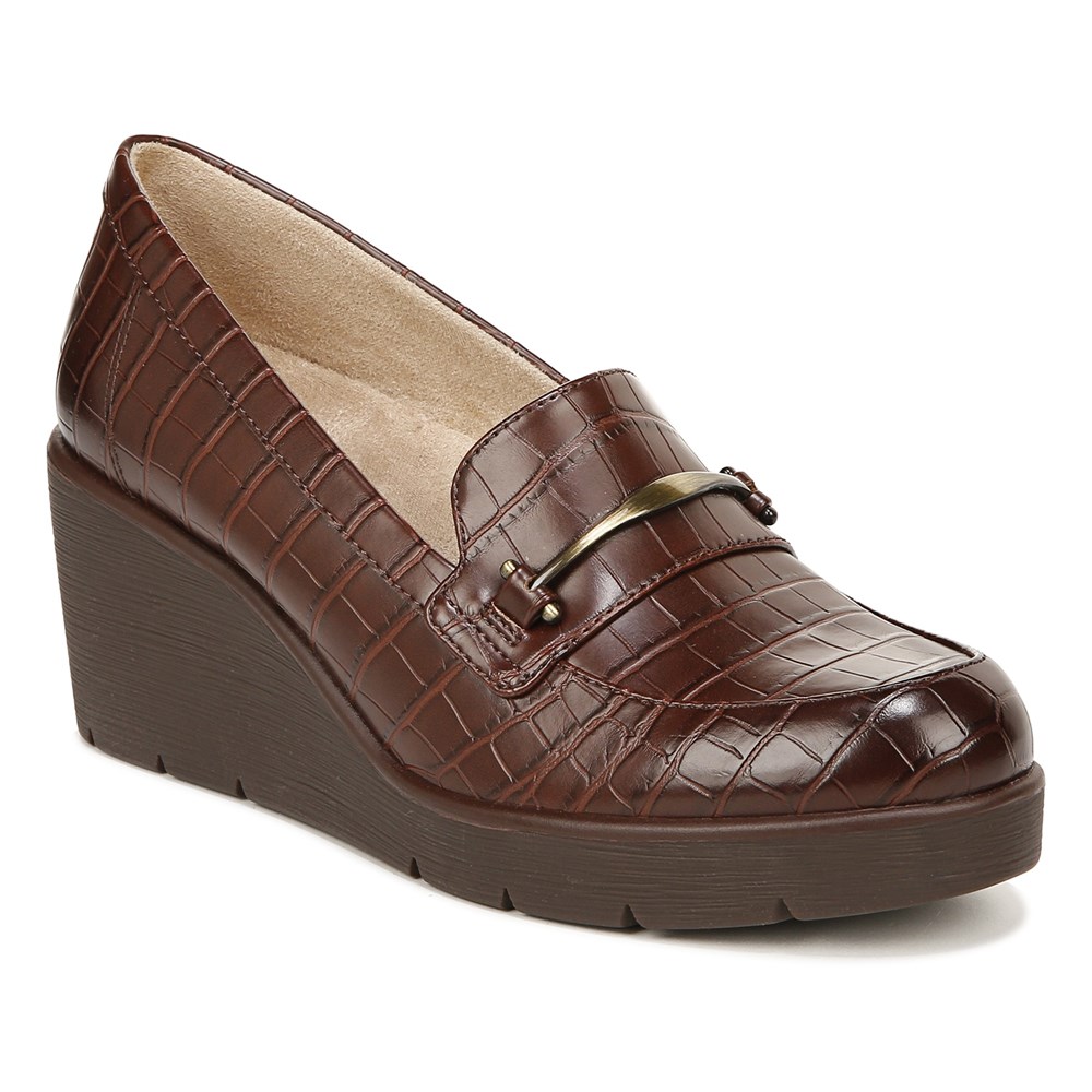 Naturalizer SOUL Achieve Wedge - Dark Brown Croco Synthetic