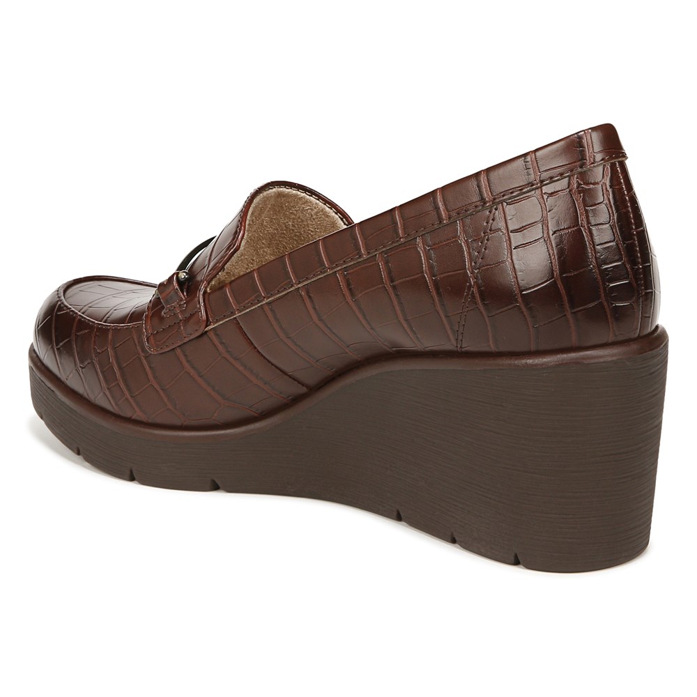 Naturalizer SOUL Achieve Wedge - Dark Brown Croco Synthetic