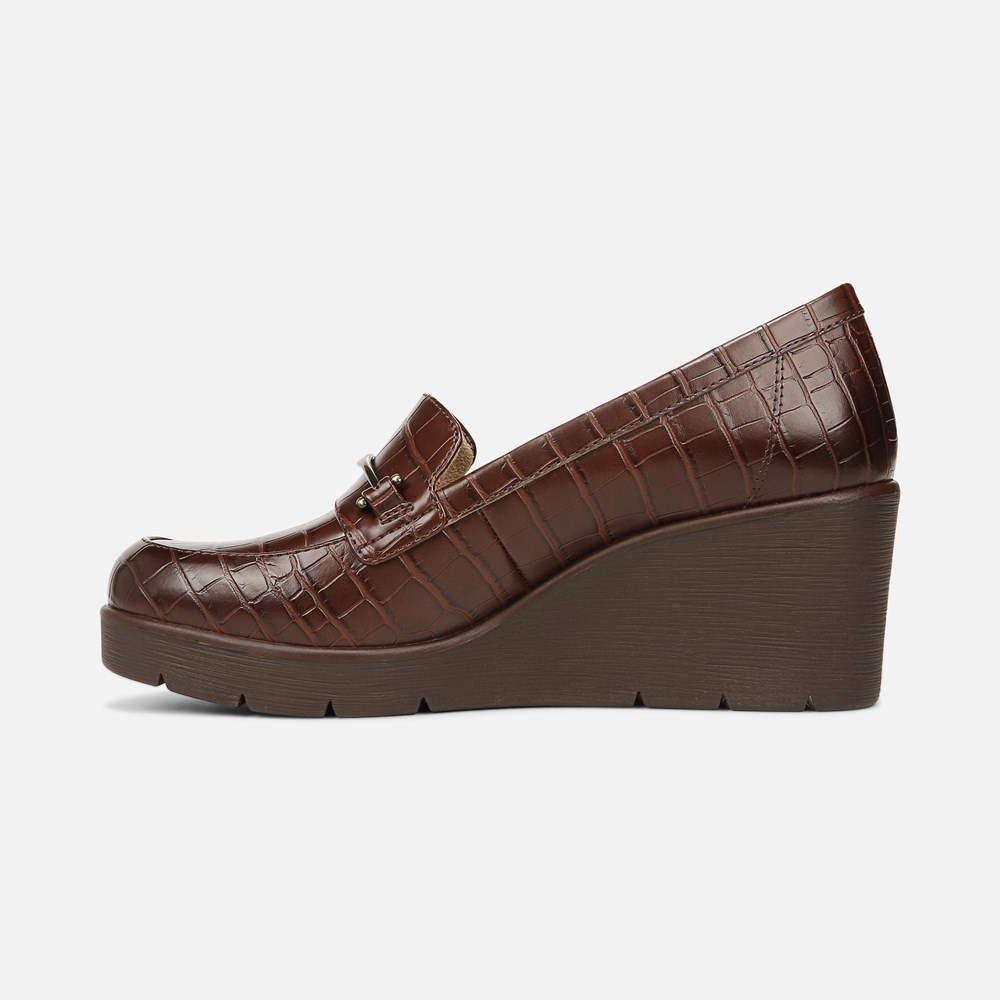 Naturalizer SOUL Achieve Wedge - Dark Brown Croco Synthetic