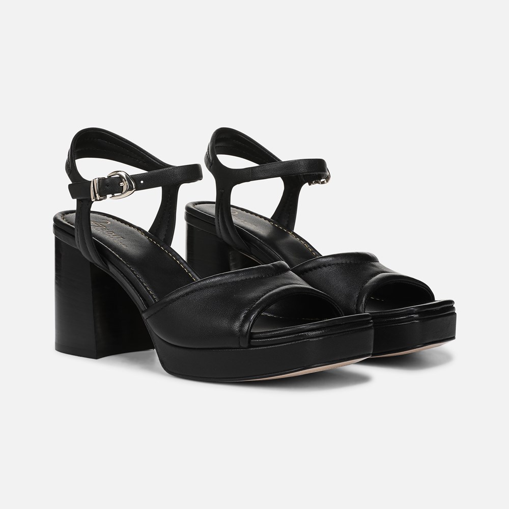 Naturalizer 27 EDIT Paloma Platform Sandal - Black Leather
