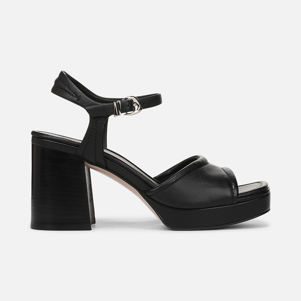 Naturalizer 27 EDIT Paloma Platform Sandal - Black Leather