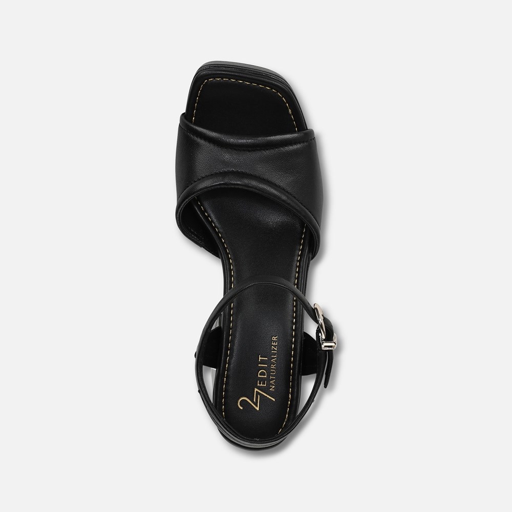 Naturalizer 27 EDIT Paloma Platform Sandal - Black Leather