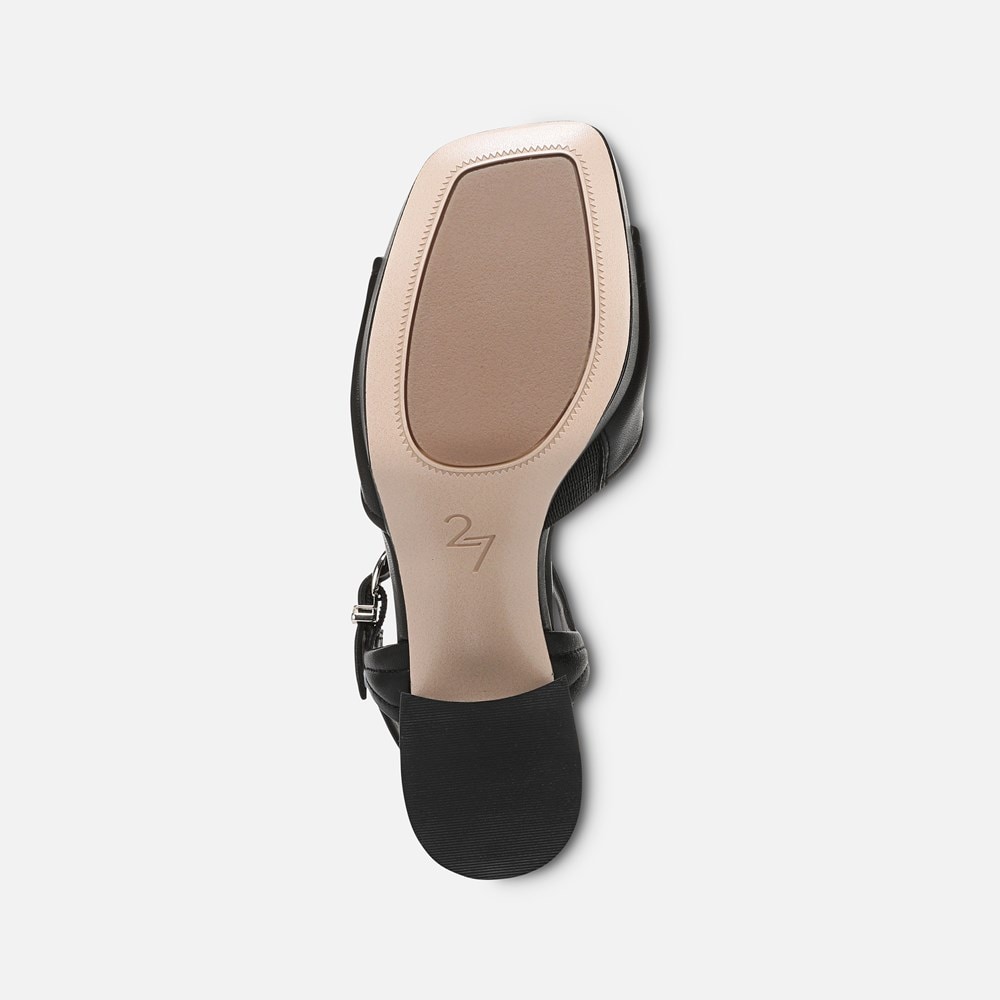 Naturalizer 27 EDIT Paloma Platform Sandal - Black Leather