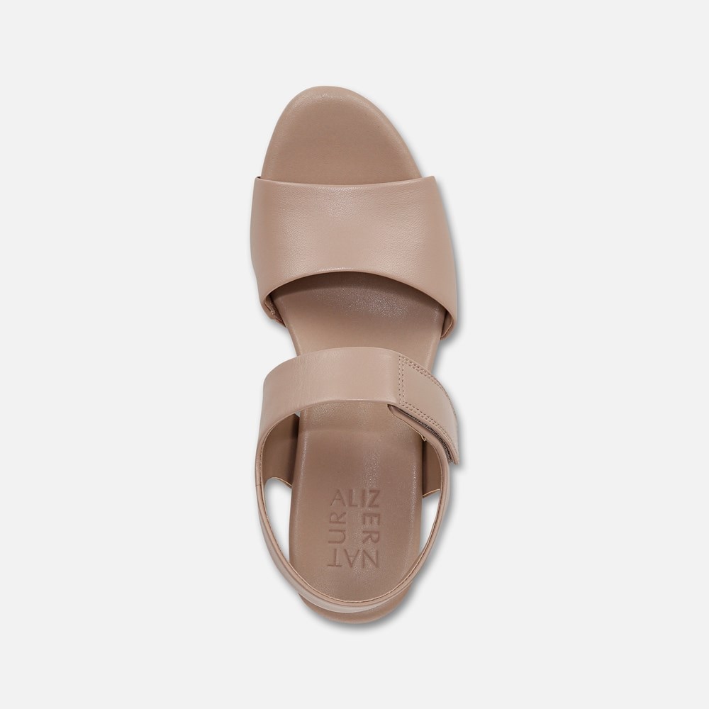 Naturalizer Imani Wedge Sandal - Vintage Mauve Leather