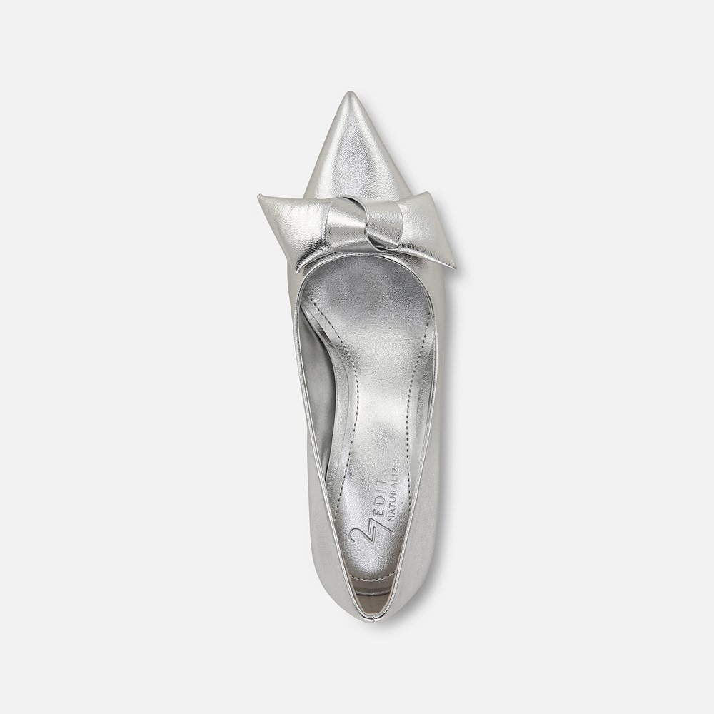 Naturalizer 27 EDIT Emery Bow Pump - Silver Leather