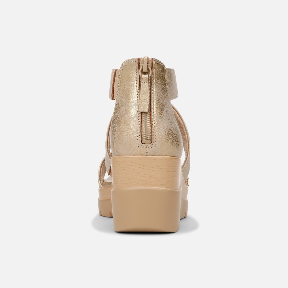 Naturalizer Soul Goodtimes Wedge Sandal - Gold Faux Leather
