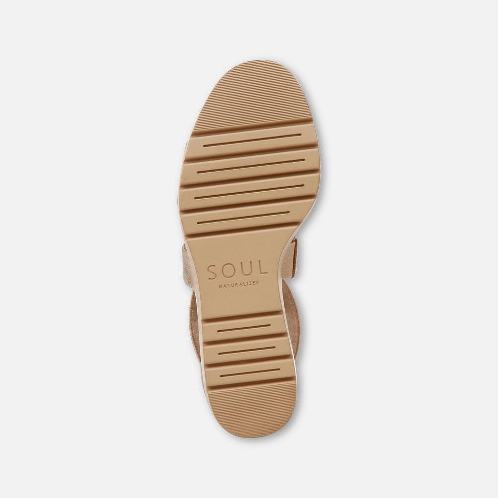 Naturalizer Soul Goodtimes Wedge Sandal - Gold Faux Leather