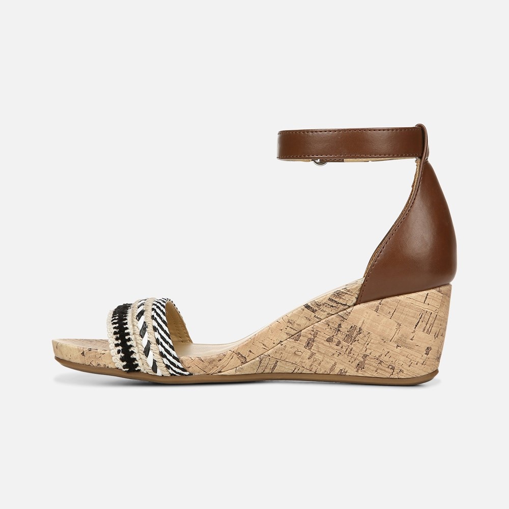 Naturalizer Areda Wedge Sandal - Multi Fabric/Tan Synthetic