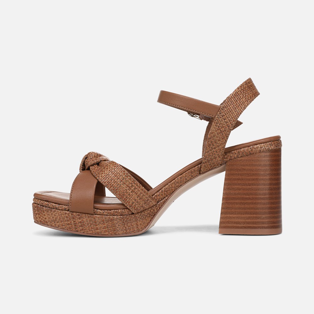 Naturalizer 27 EDIT Peyton Platform Sandal - English Tea Brown Fabric
