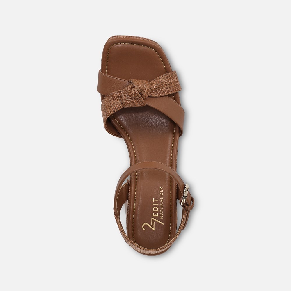 Naturalizer 27 EDIT Peyton Platform Sandal - English Tea Brown Fabric