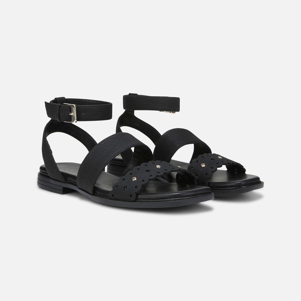 Naturalizer Gana Strappy Sandal - Black Faux Leather