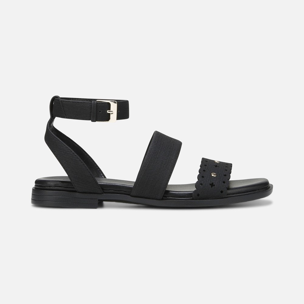 Naturalizer Gana Strappy Sandal - Black Faux Leather
