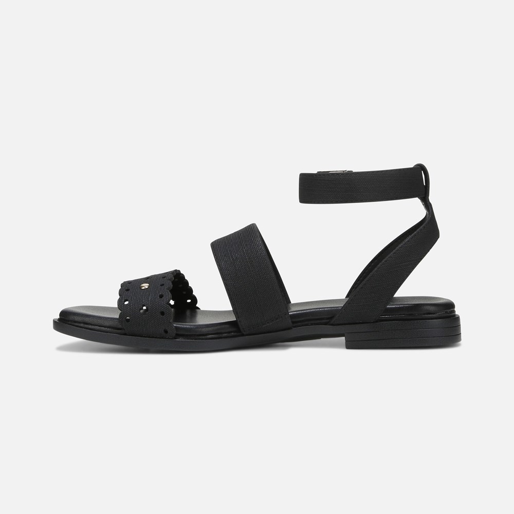 Naturalizer Gana Strappy Sandal - Black Faux Leather