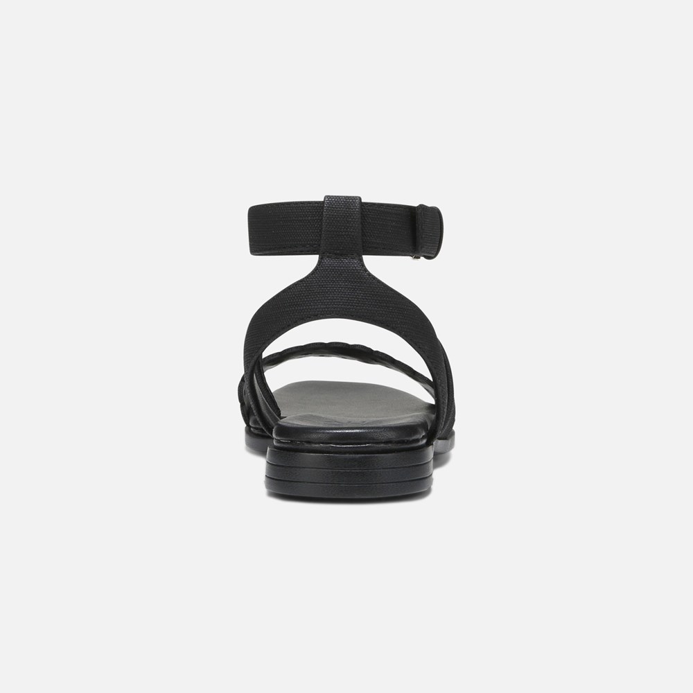 Naturalizer Gana Strappy Sandal - Black Faux Leather