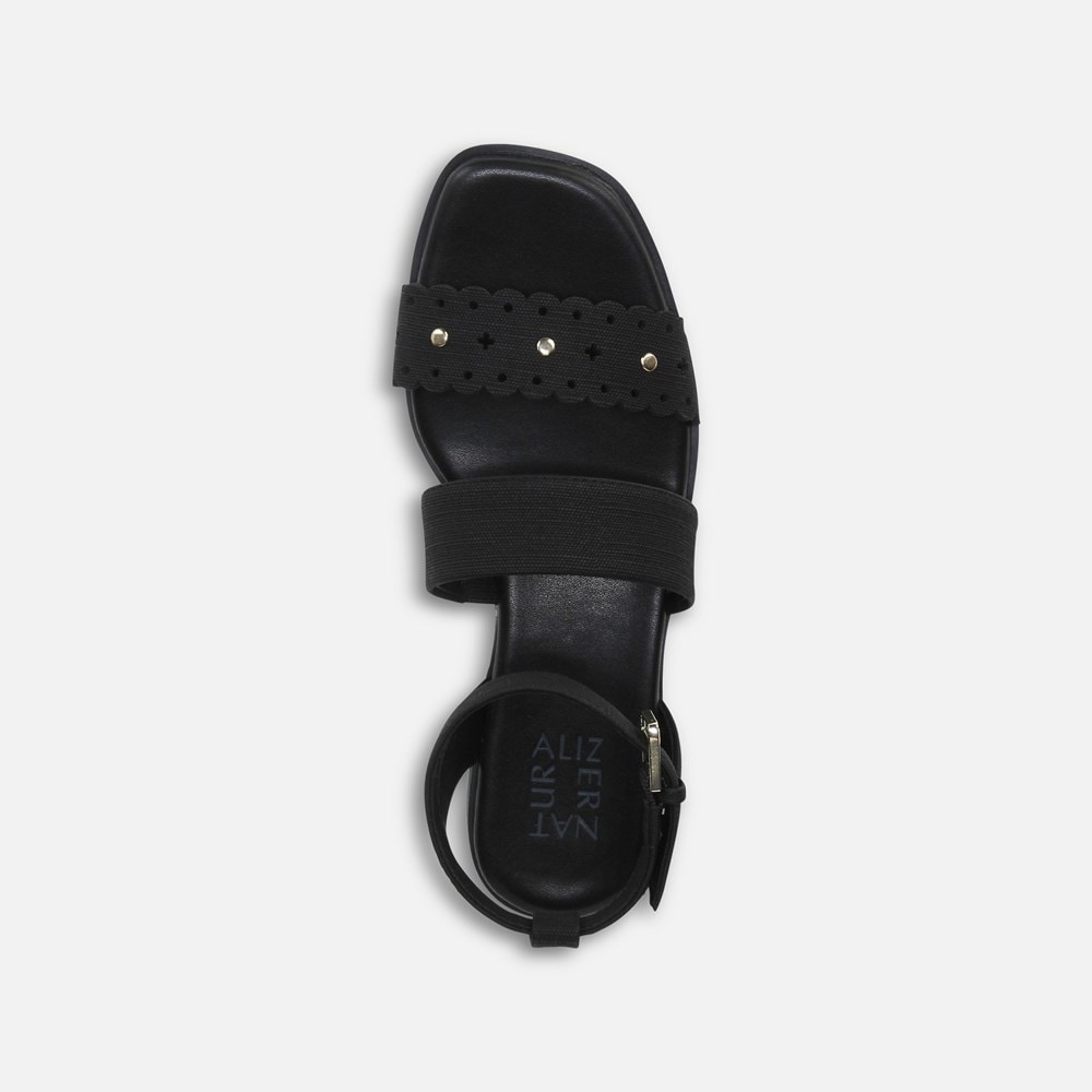 Naturalizer Gana Strappy Sandal - Black Faux Leather