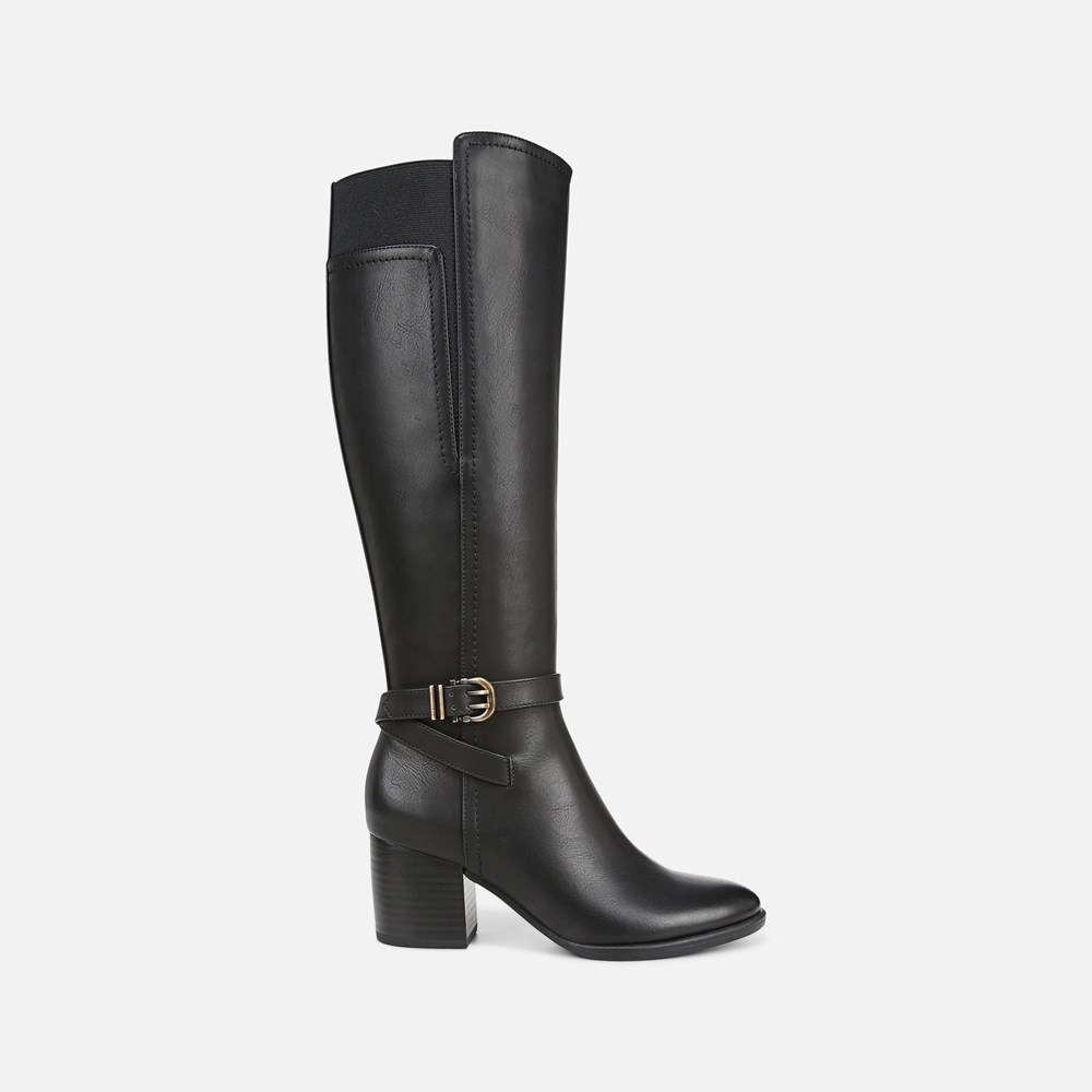 Naturalizer SOUL Uptown Wide Calf Knee High Boot - Black Faux Leather