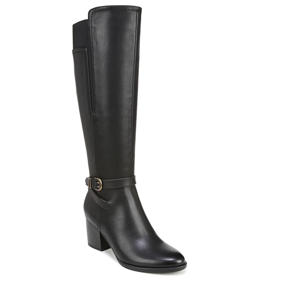 Naturalizer SOUL Uptown Wide Calf Knee High Boot - Black Faux Leather