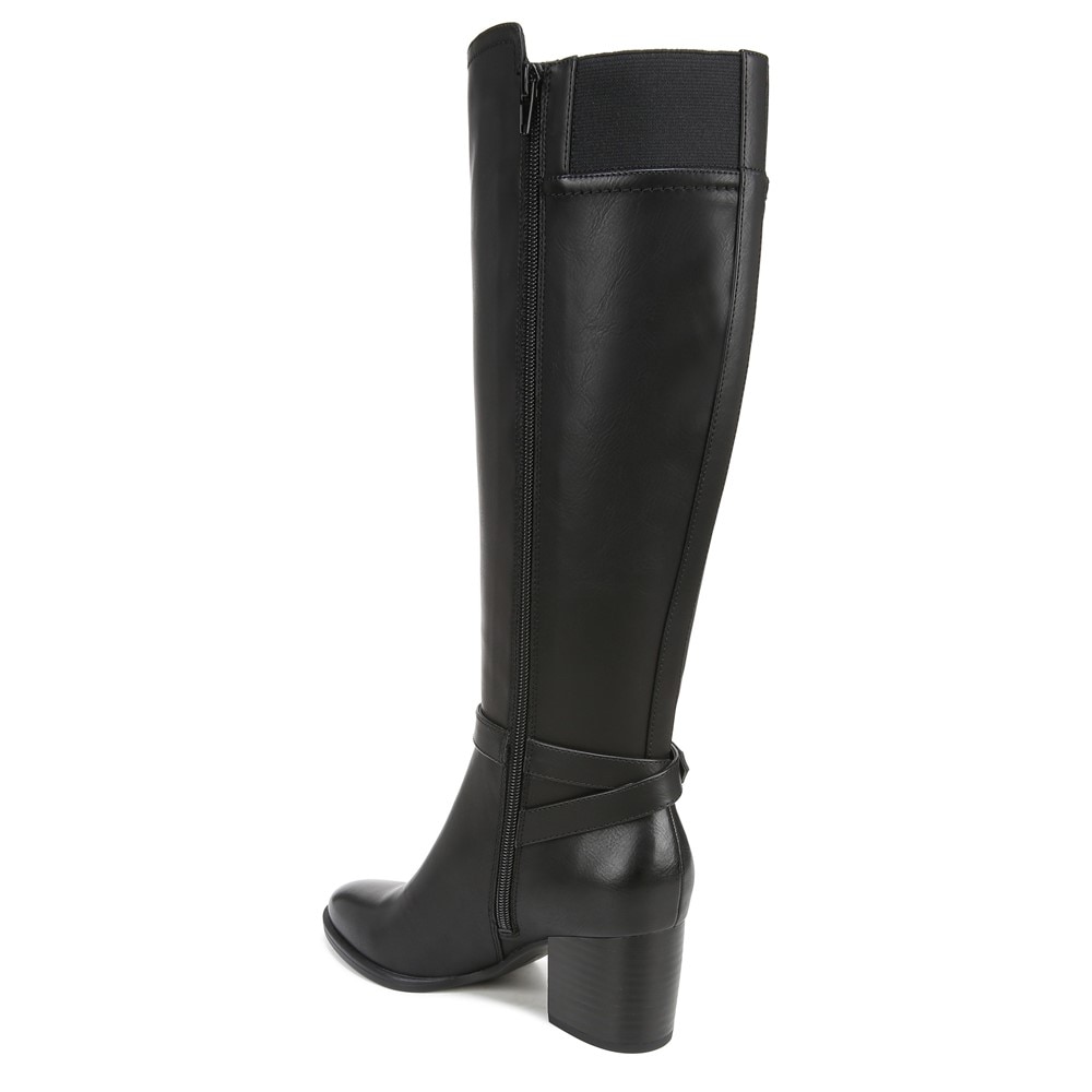 Naturalizer SOUL Uptown Wide Calf Knee High Boot - Black Faux Leather
