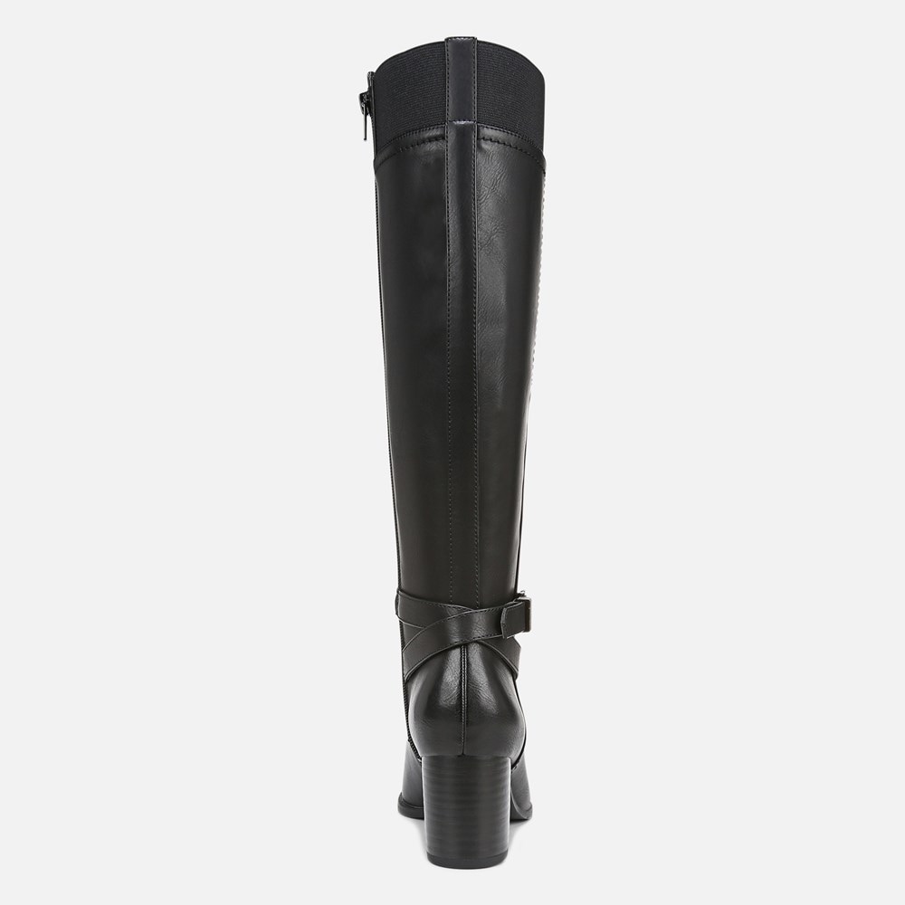Naturalizer SOUL Uptown Wide Calf Knee High Boot - Black Faux Leather