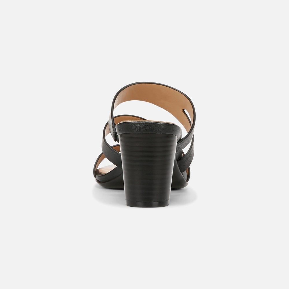 Naturalizer Beaming Slide Sandal - Black Smooth Faux Leather