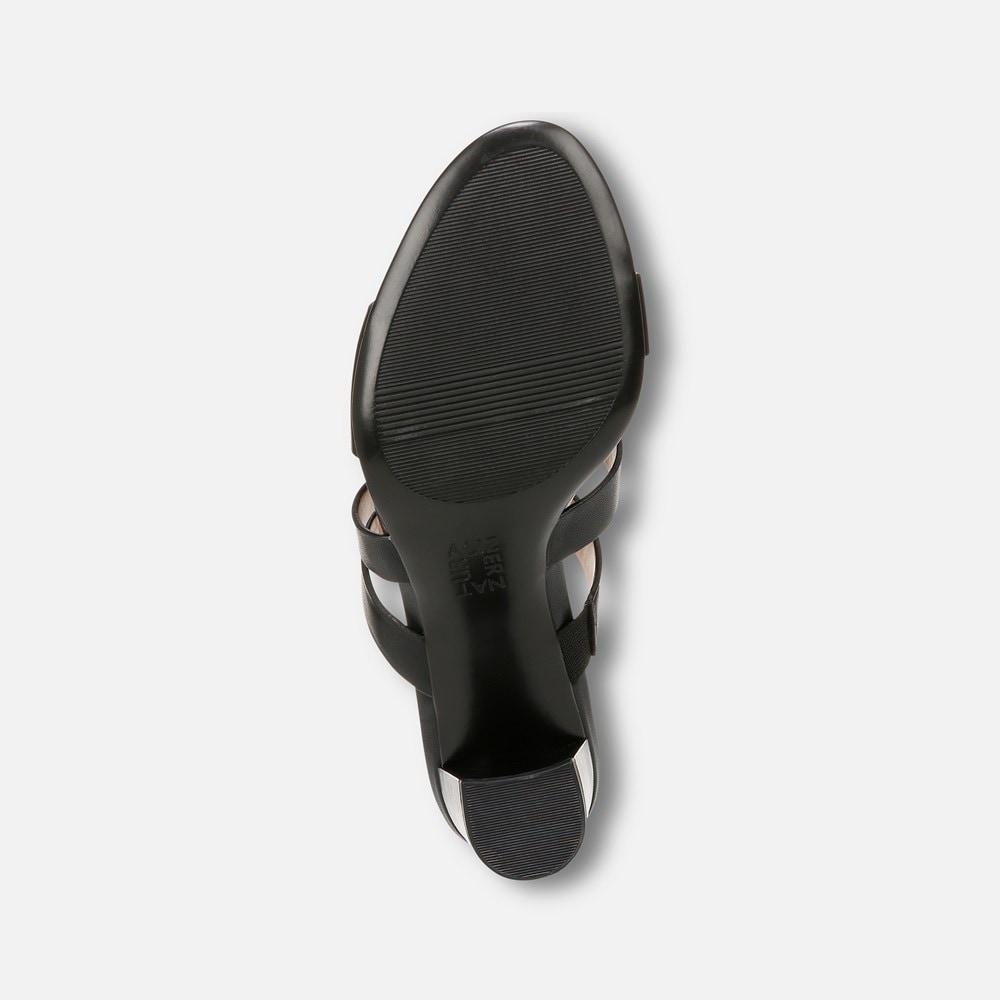 Naturalizer Beaming Slide Sandal - Black Smooth Faux Leather