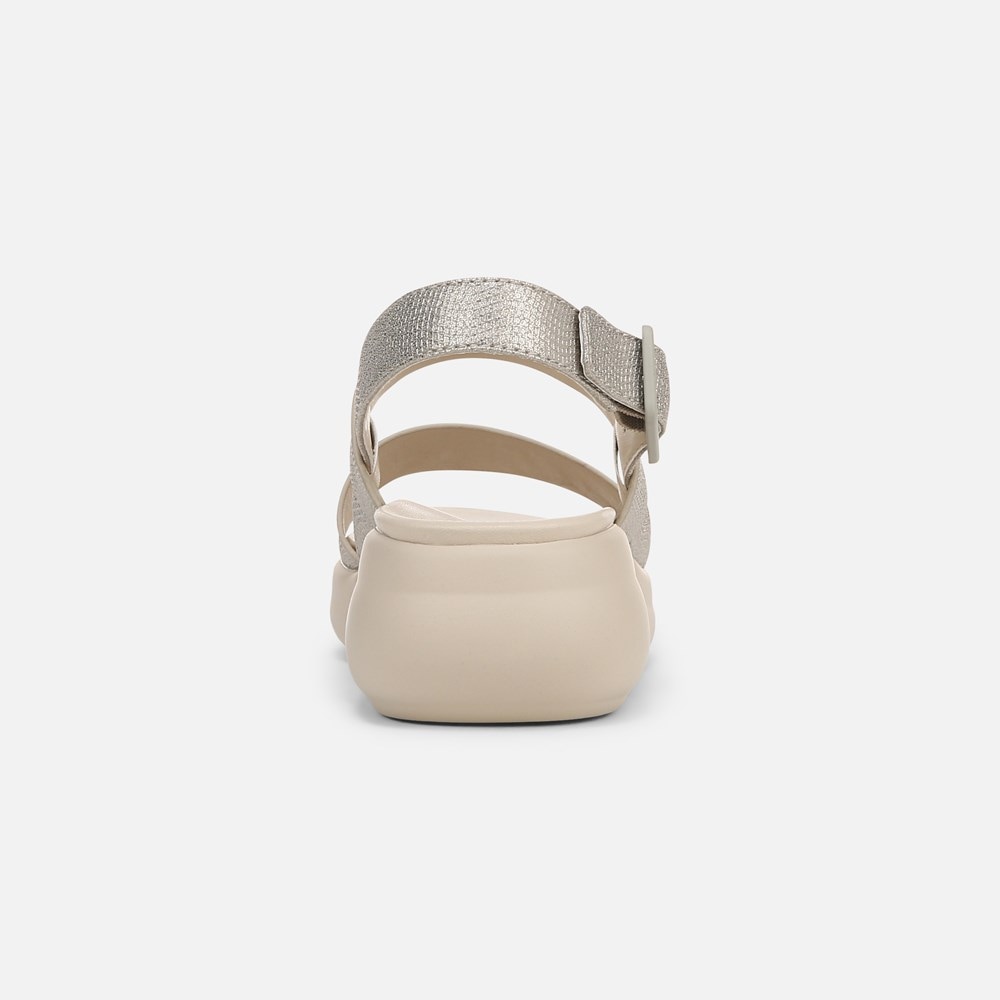 Naturalizer Coast Wedge Sandal - Warm Silver Faux Leather
