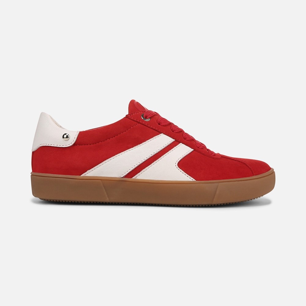 Naturalizer Medina Lace Up Sneaker - Crimson Red Suede