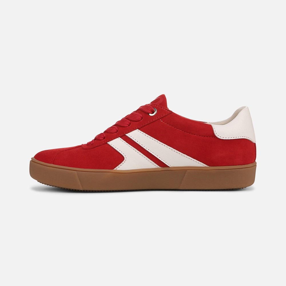 Naturalizer Medina Lace Up Sneaker - Crimson Red Suede