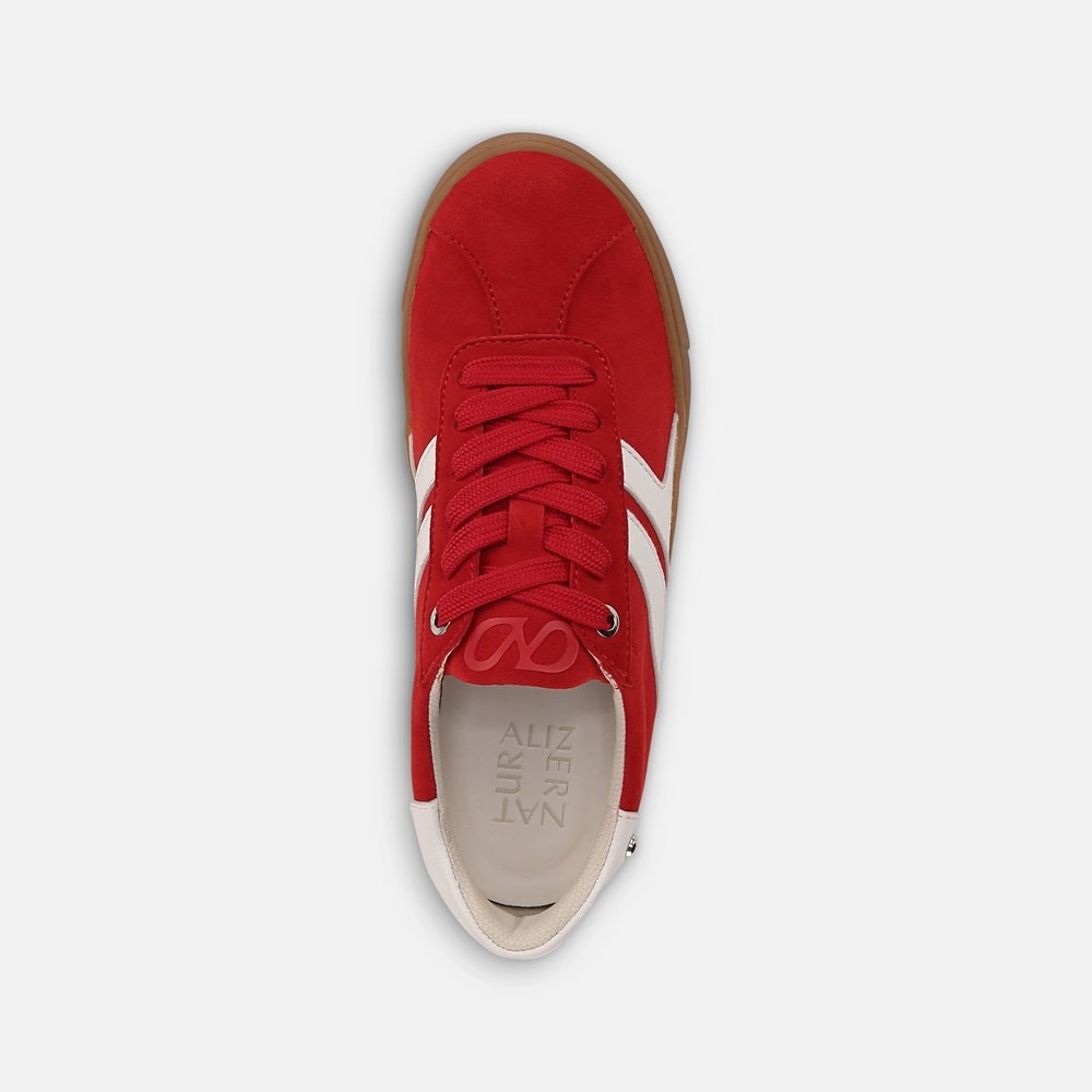 Naturalizer Medina Lace Up Sneaker - Crimson Red Suede