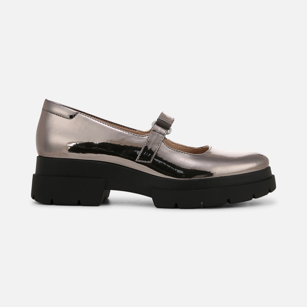 Naturalizer SOUL Olivet Mary Jane Lug Flat - Pewter Faux Leather