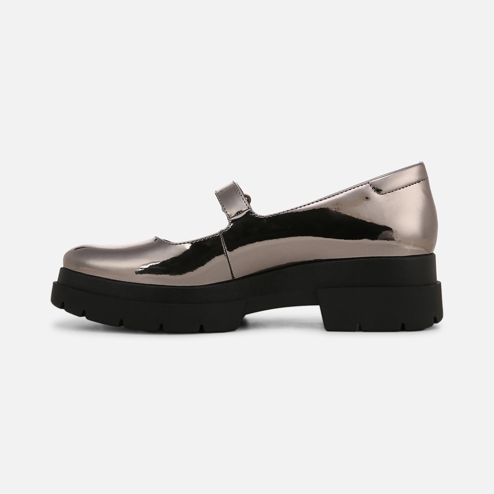 Naturalizer SOUL Olivet Mary Jane Lug Flat - Pewter Faux Leather