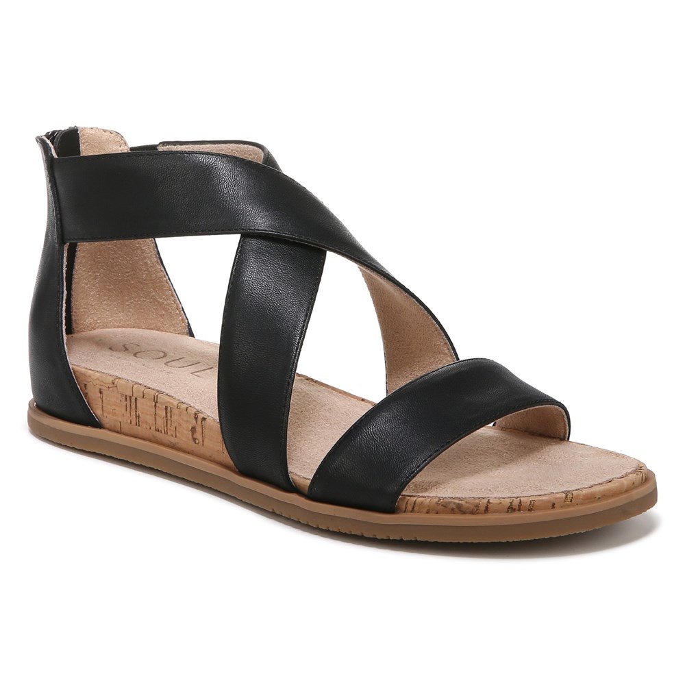 Naturalizer SOUL Cindi Sandal - Black Leather