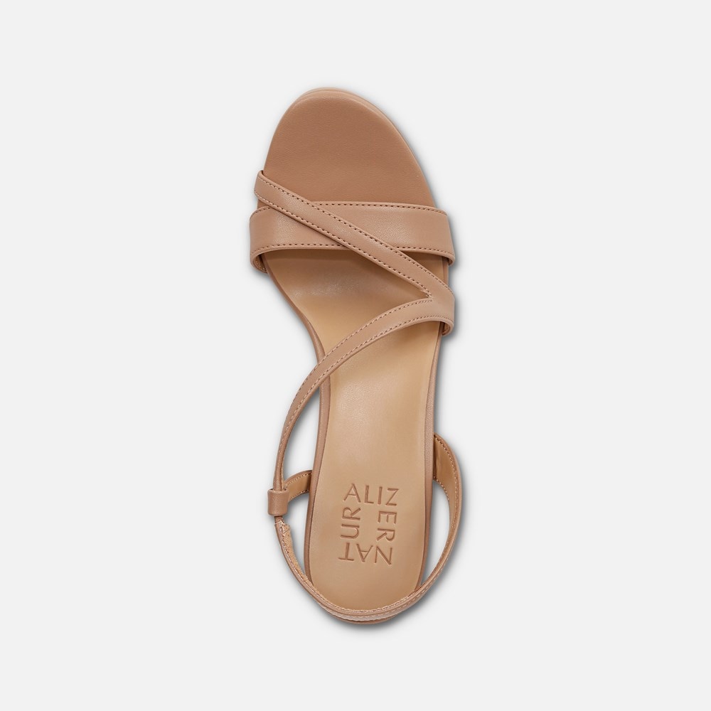 Naturalizer Abby Dress Sandal - Taupe Smooth Faux Leather
