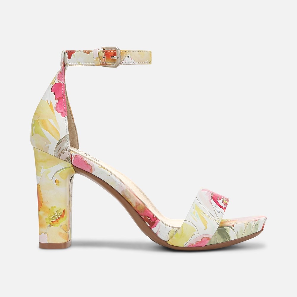 Naturalizer Joy Dress Sandal - Sunlight Yellow Floral Leather