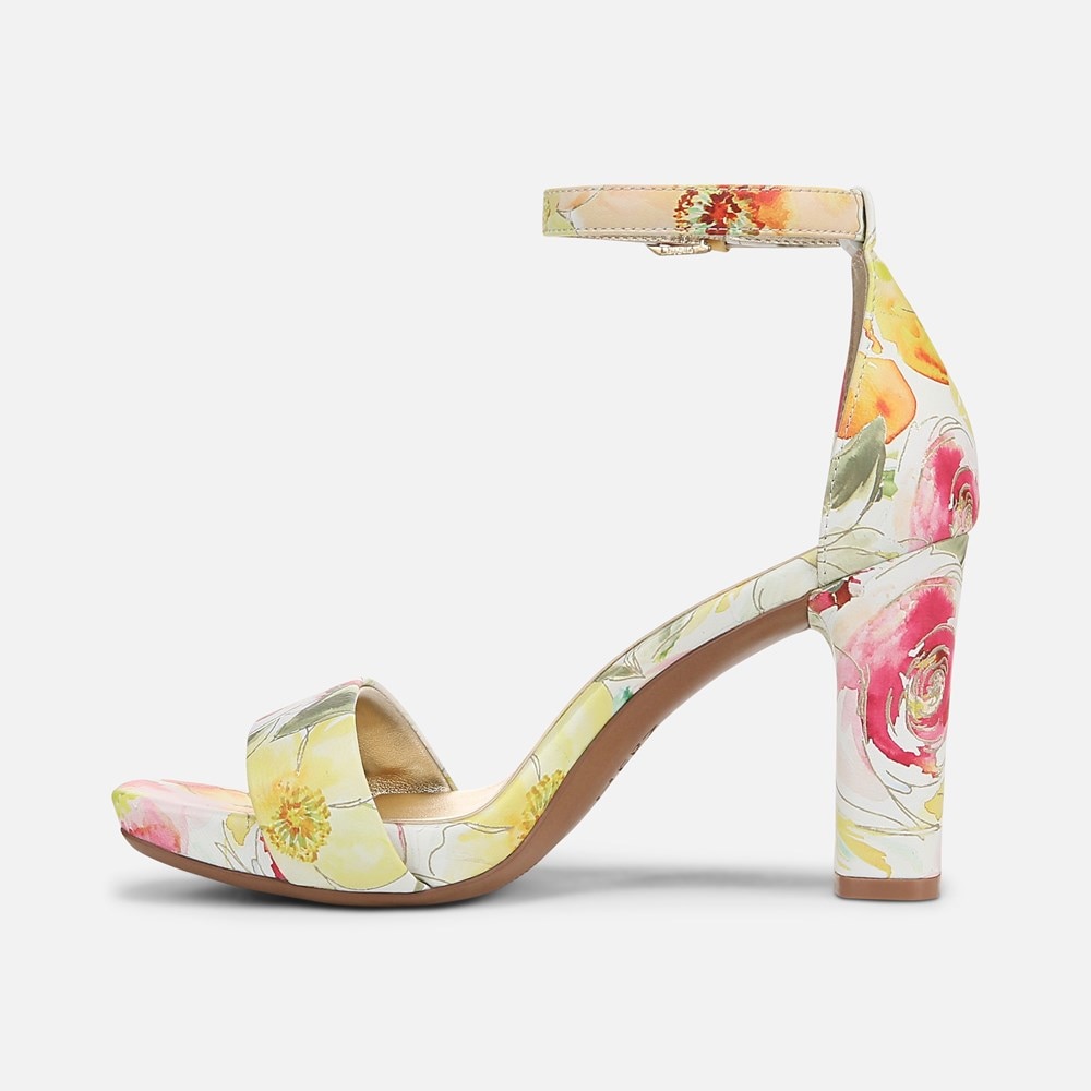 Naturalizer Joy Dress Sandal - Sunlight Yellow Floral Leather