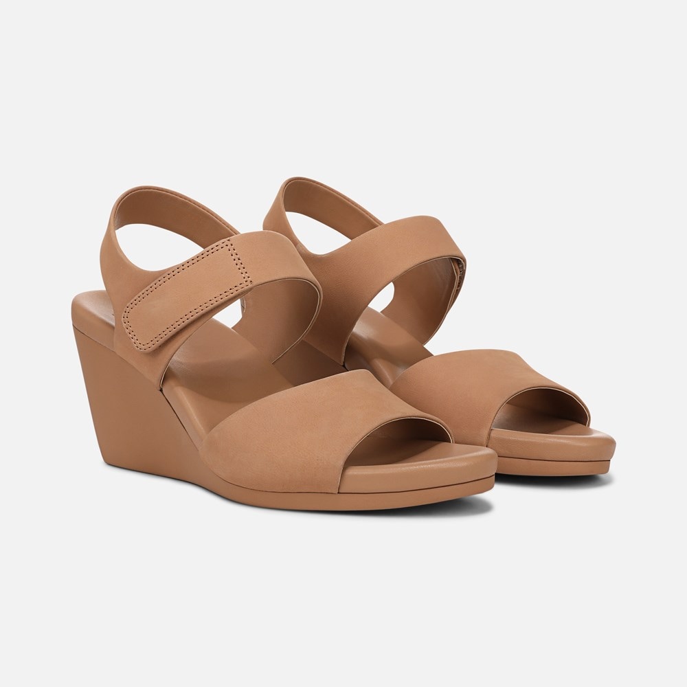 Naturalizer Imani Wedge Sandal - Cookie Dough Nubuck