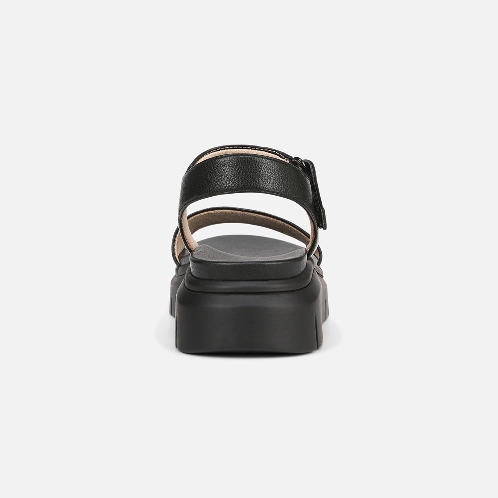 Naturalizer SOUL Poppi Wedge Sandal - Black tumbled