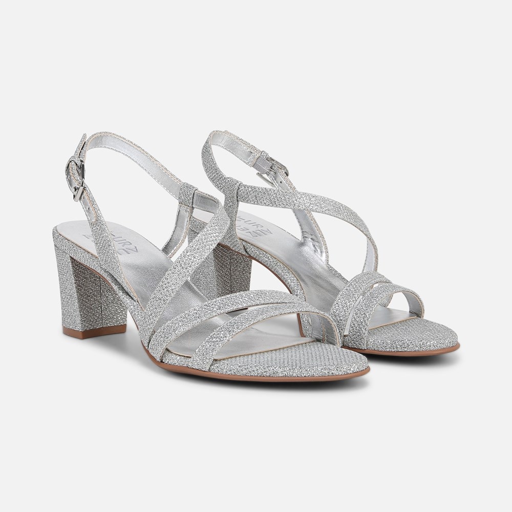 Naturalizer Vanessa Dress Sandal - Silver Fab Fabric