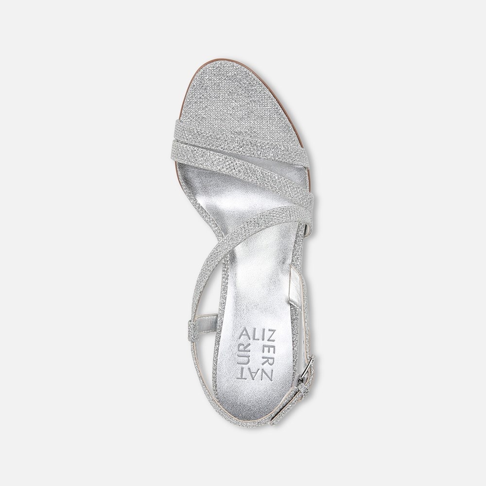 Naturalizer Vanessa Dress Sandal - Silver Fab Fabric