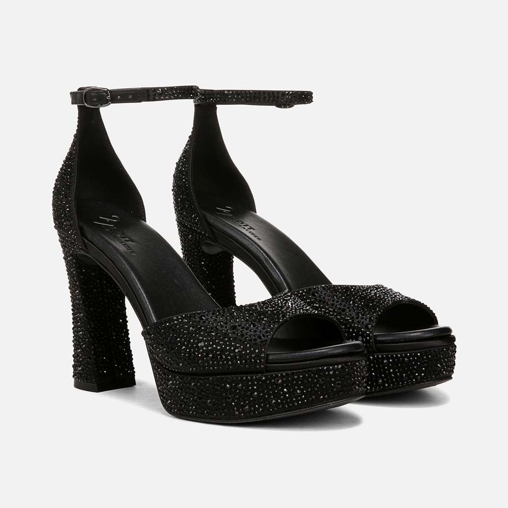 Naturalizer 27 Edit Delphie Dress Sandal - Black Satin Fabric