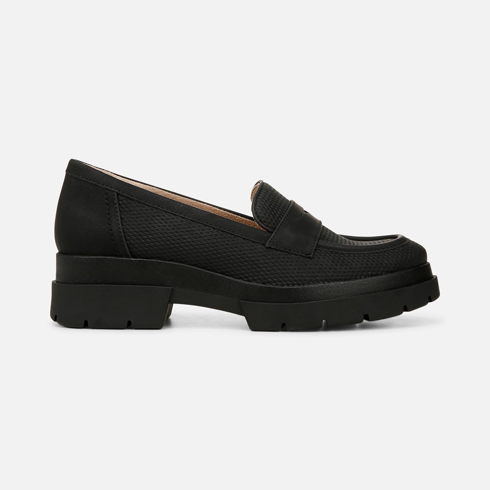 Naturalizer SOUL Ophelia Lug Sole Loafer - Black Faux Leather