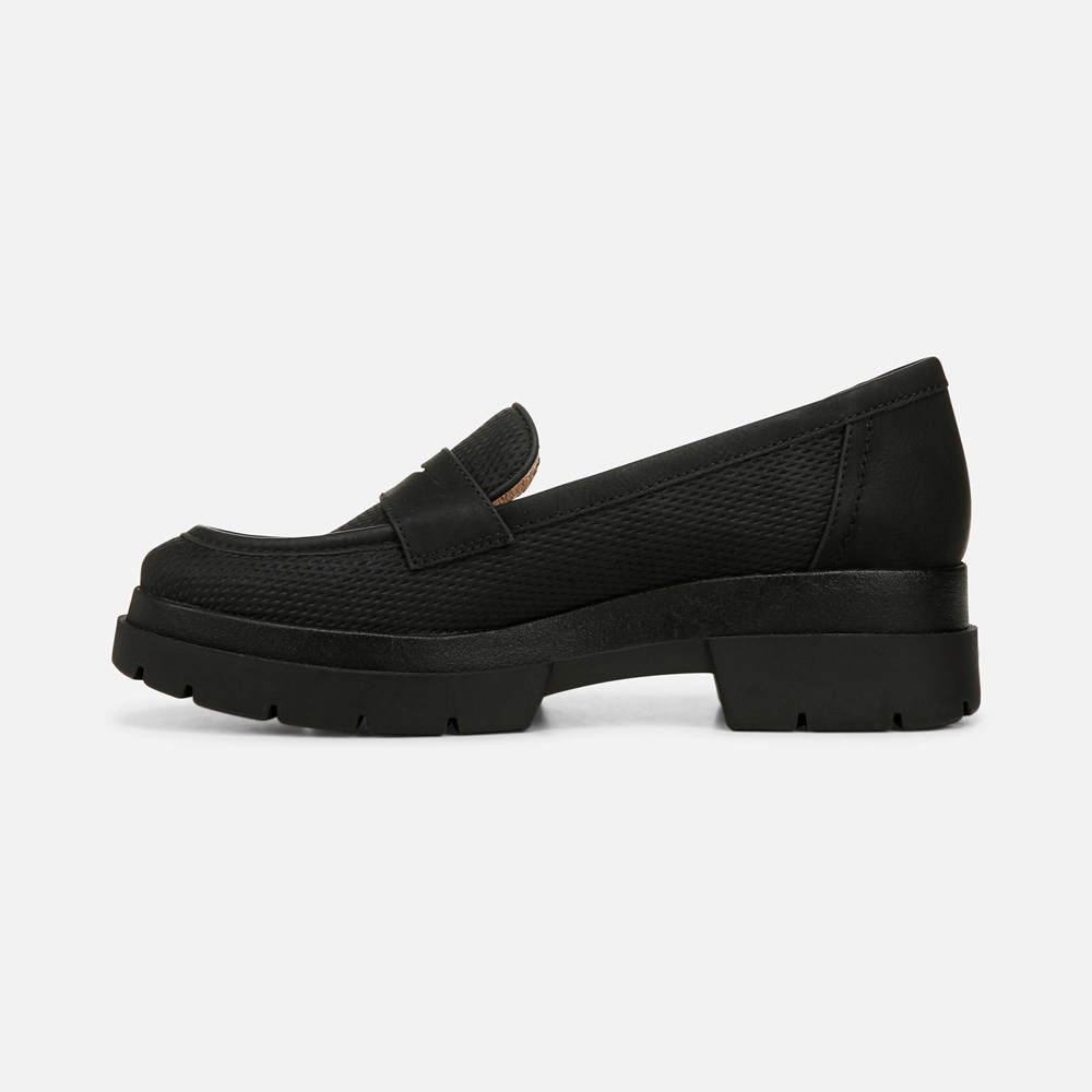 Naturalizer SOUL Ophelia Lug Sole Loafer - Black Faux Leather