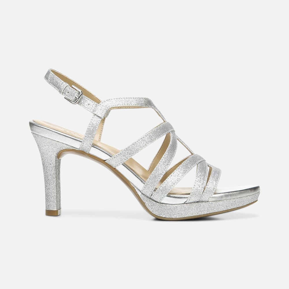 Naturalizer Baylor Dress Sandal - Silver Glitter Synthetic