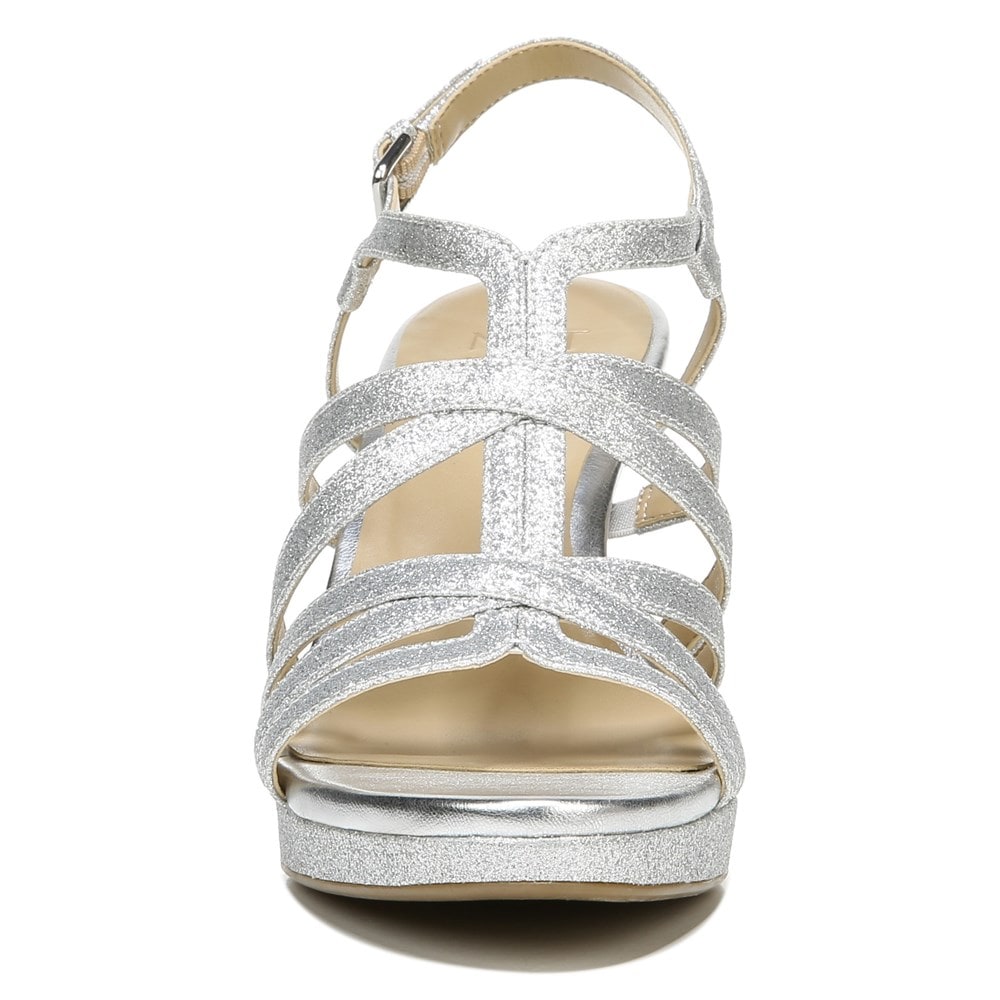Naturalizer Baylor Dress Sandal - Silver Glitter Synthetic