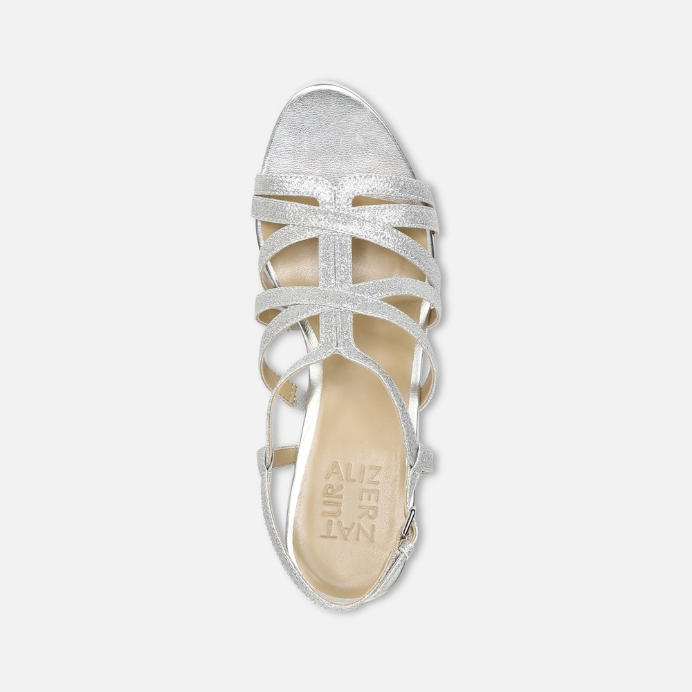 Naturalizer Baylor Dress Sandal - Silver Glitter Synthetic