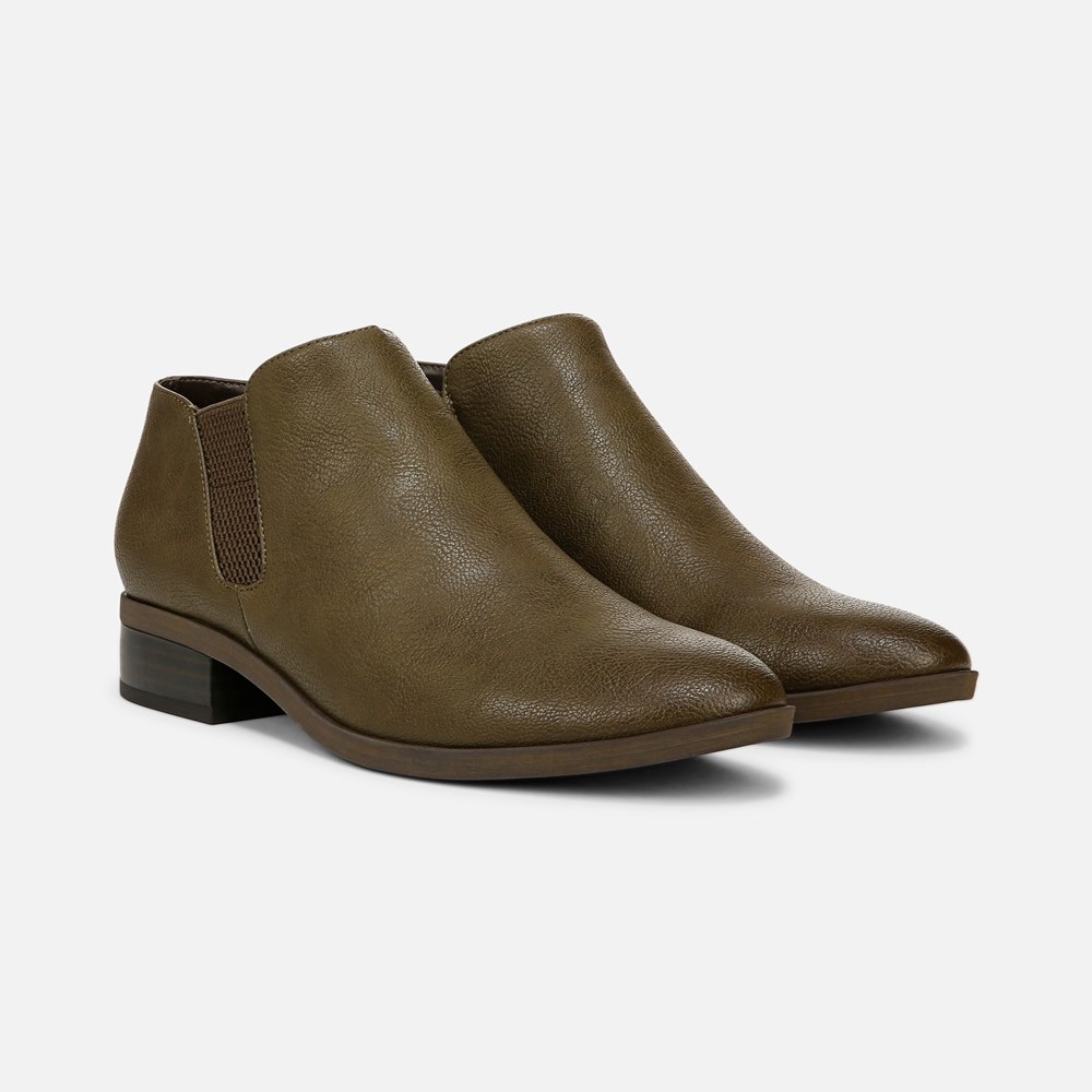 Naturalizer SOUL Respect Ankle Bootie - Moss Green Faux Leather