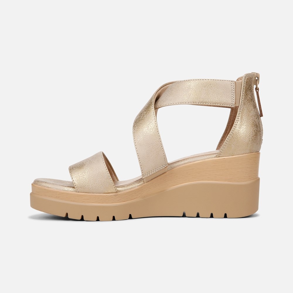 Naturalizer Soul Goodtimes Wedge Sandal - Gold Faux Leather